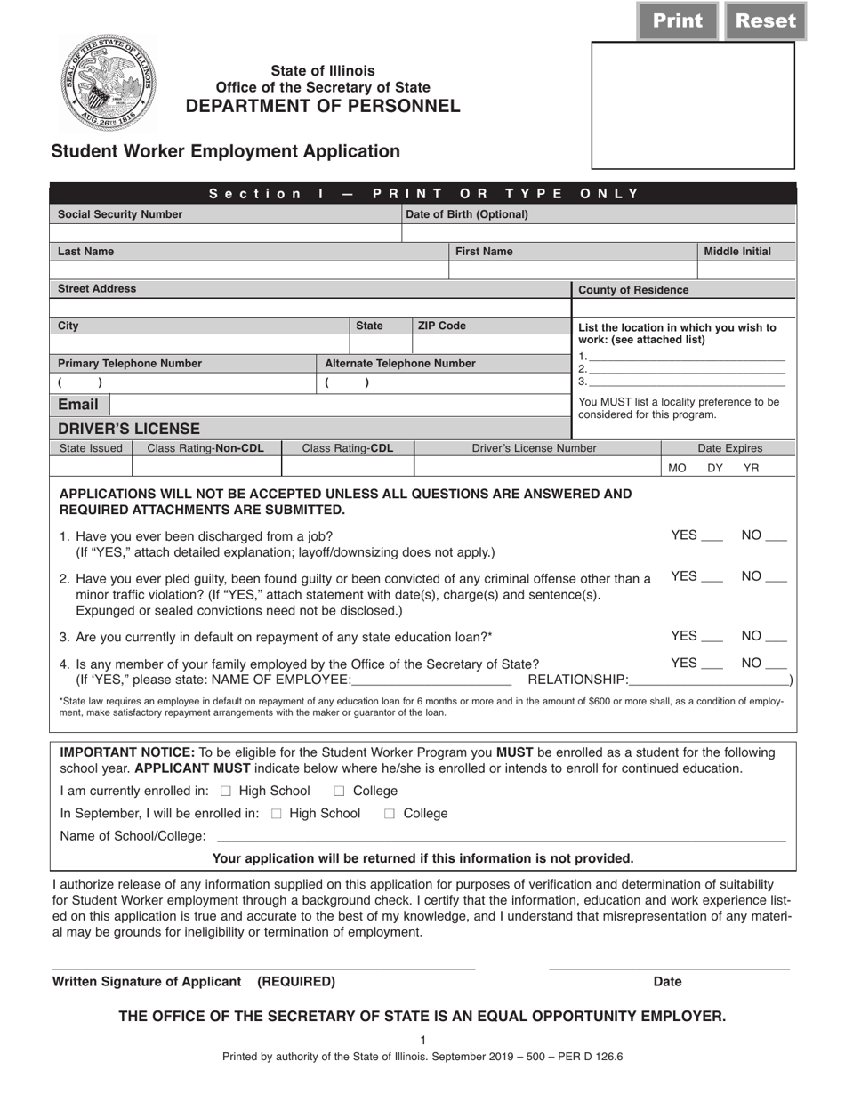 Form Per D126 Fill Out, Sign Online and Download Fillable PDF