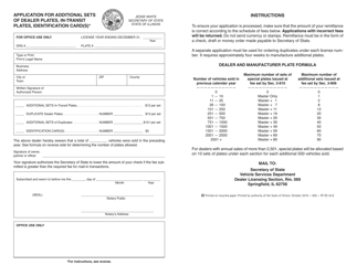 Form RT DS43 Application for Additional Sets of Dealer Plates, in-Transit Plates, Identification Card(S) - Illinois, Page 2