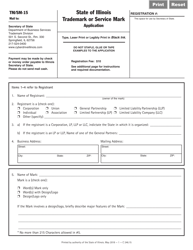 Form TM/SM-15 Trademark or Service Mark Application - Illinois