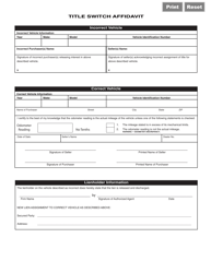 Form VSD624 Title Switch Affidavit - Illinois, Page 2