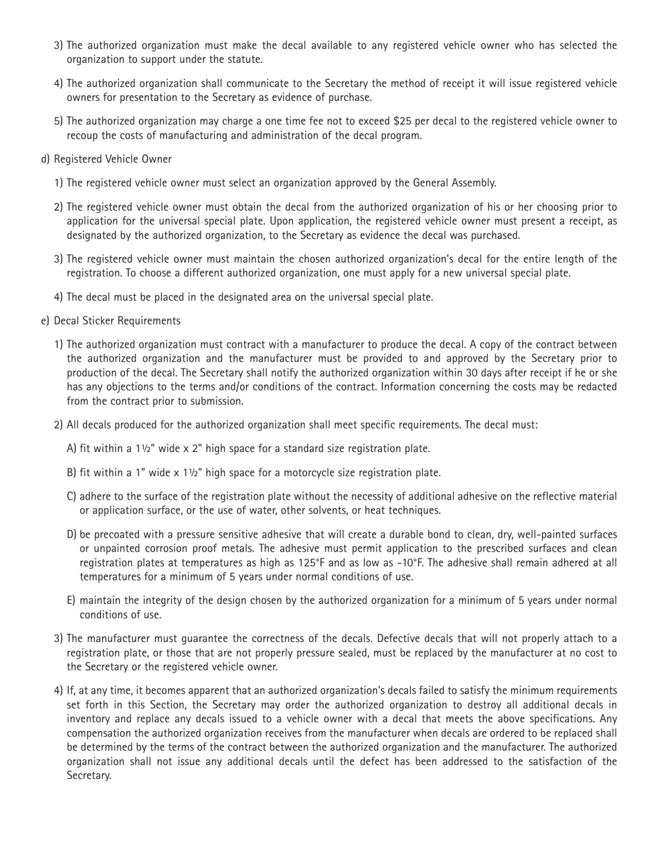 Form VSD702 Specialty License Universal Decals Request and Guidelines - Illinois, Page 3