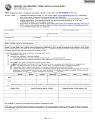 State Form 56940 Request for Emergency Family-Medical Leave (Efml) - Indiana