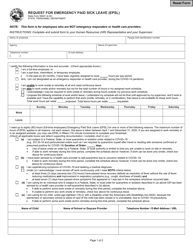 State Form 56941 Request for Emergency Paid Sick Leave (Epsl) - Indiana