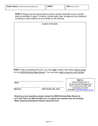State Form 55982 Transient Total Coliform Site Sampling Plan - Indiana, Page 2