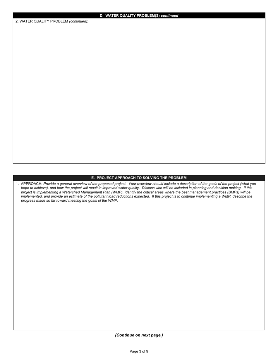 State Form 49367 Application for Section 319 Nonpoint Source Management Program Grant - Indiana, Page 3