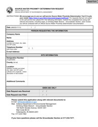 Document preview: State Form 54297 Source Water Proximity Determination Request - Indiana