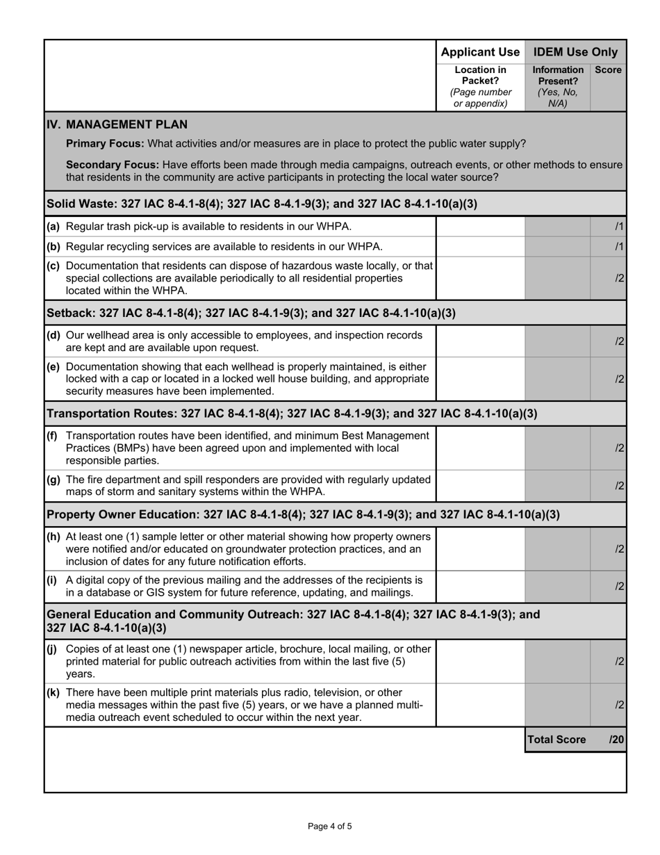 State Form 55411 Hoosier Water Guardian Award Application - Indiana, Page 4