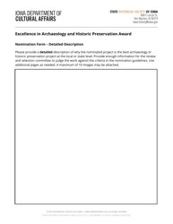 Excellence in Archaeology and Historic Preservation Award Nomination Form - Iowa, Page 3