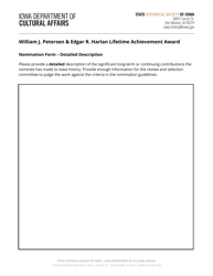 William J. Petersen &amp; Edgar R. Harlan Lifetime Achievement Award Nomination Form - Iowa, Page 3