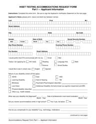 Document preview: Hiset Testing Accommodations Request Form - Iowa
