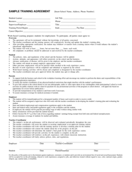 Document preview: Sample Training Agreement - Iowa