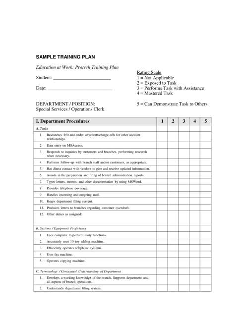 Sample Training Plan - Iowa Download Pdf