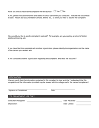 Community College Complaint Form - Iowa, Page 2