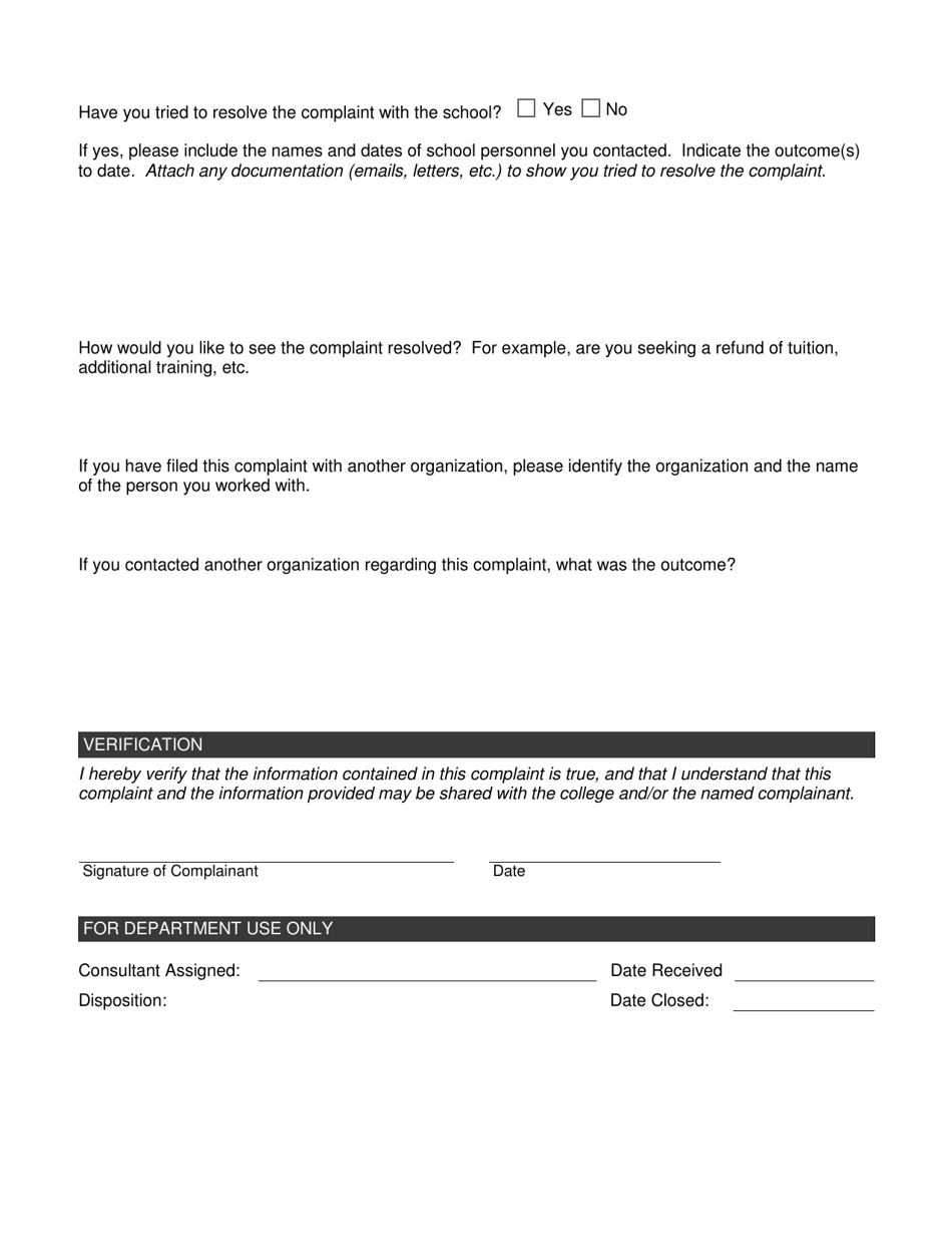 Iowa Community College Complaint Form - Fill Out, Sign Online and ...