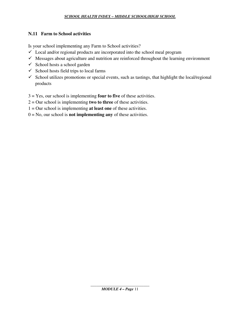 School Health Index - Middle School / High School - Module 4: Nutrition Services, Page 8