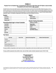 Form C-1 Progress Form for Students Age 7-15 (Inclusive) for Whom Form a Was Filed Under Cpi Option 2 (Dual Enrolled) - Iowa