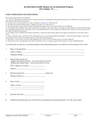 Document preview: Juvenile Home Facility Request for an Educational Program - Iowa