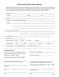 Document preview: Form PCQ-20 Services Pre-contract Questionnaire - Iowa