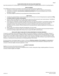 DNR Form 542-0640 Pollution Control Tax Exemption and Certification for Animal Feeding Operation - Iowa, Page 2