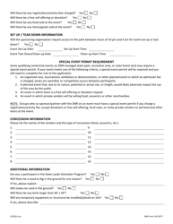 DNR Form 542-0477 Iowa State Parks Centennial Event Application Form - Iowa, Page 2