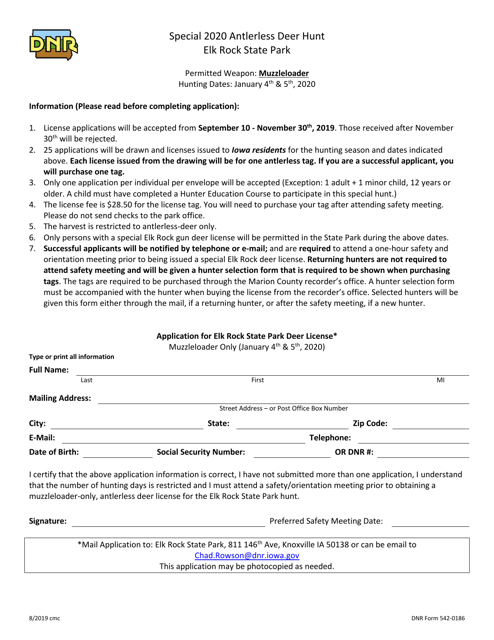 DNR Form 542-0186 2020 Printable Pdf