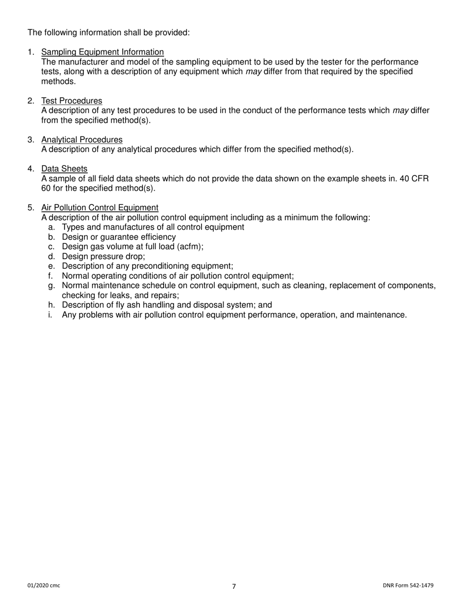 DNR Form 542-1479 Proposed Test Plan Protocol - Iowa, Page 7