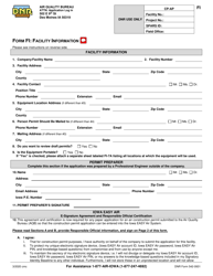 Form FI (DNR Form 542-0931) Facility Information - Iowa