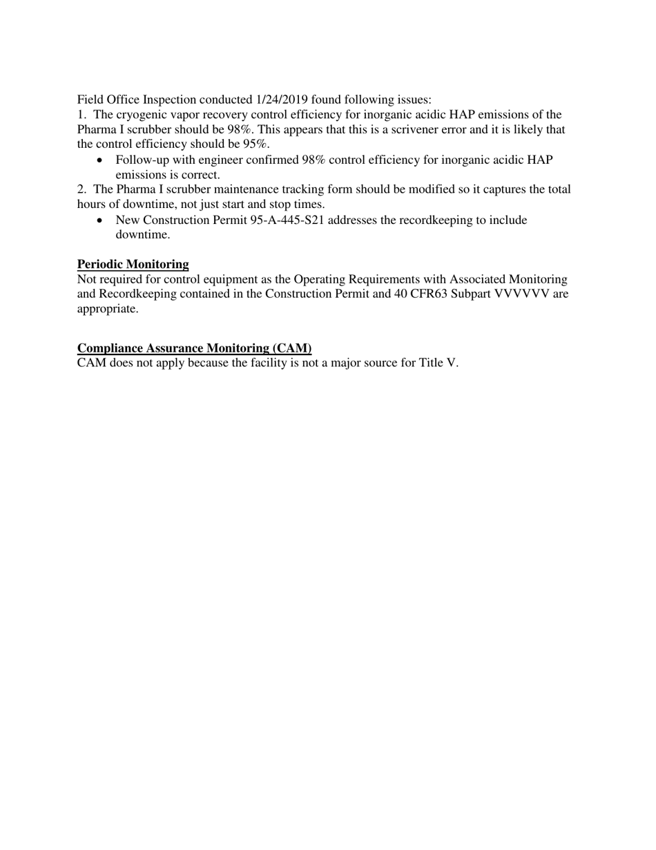 Draft Title V Operating Permit Fact Sheet - Iowa, Page 5