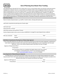 Document preview: DNR Form 542-0180 Out of Planning Area Waste Flow Tracking - Iowa