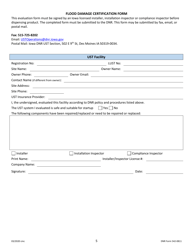 DNR Form 542-0811 Flood Damage Certification Form - Iowa, Page 5