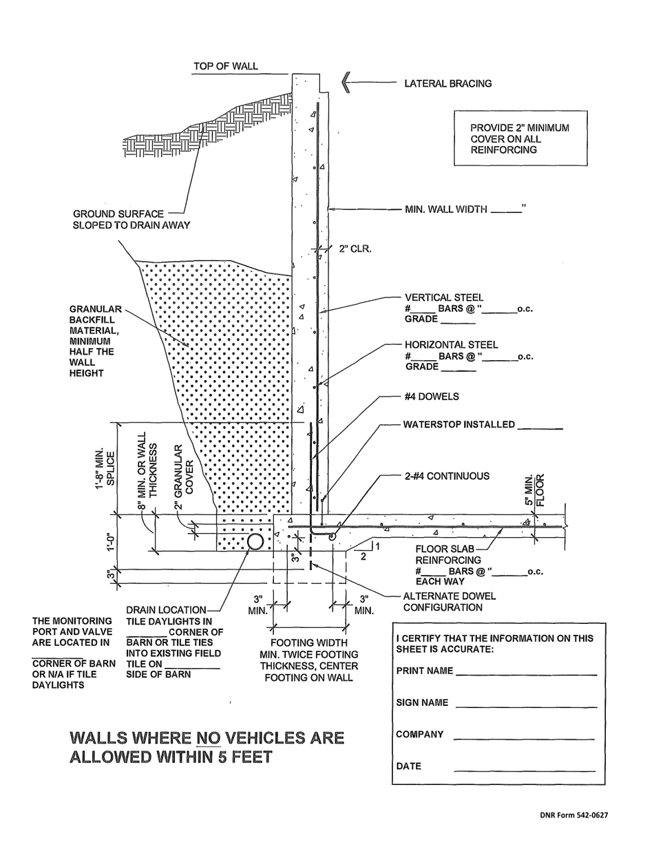 DNR Form 542-0627 Construction Certification - for Confinements - Iowa, Page 3