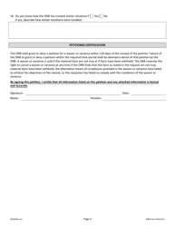 DNR Form 542-0111 Petition for Waiver or Variance - Iowa, Page 4