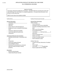 Document preview: Form CCL.201A Application Checklist for Group Day Care Home in a Commerical Building - Kansas