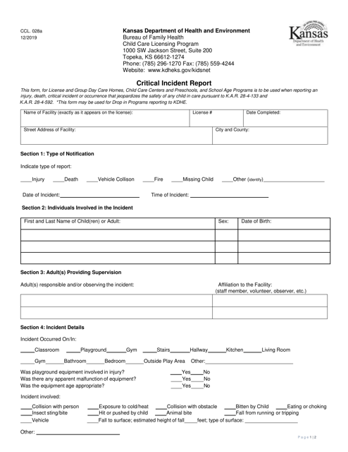 Form CCL.028A  Printable Pdf