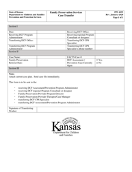 Document preview: Form PPS4255 Family Preservation Services Case Transfer - Kansas