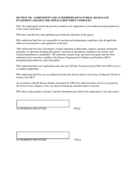 Form FCL651 Application for License to Operate a Child Placing Agency - Kansas, Page 3