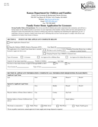 Form FCL401 Family Foster Home Application for Licensure - Kansas, Page 2