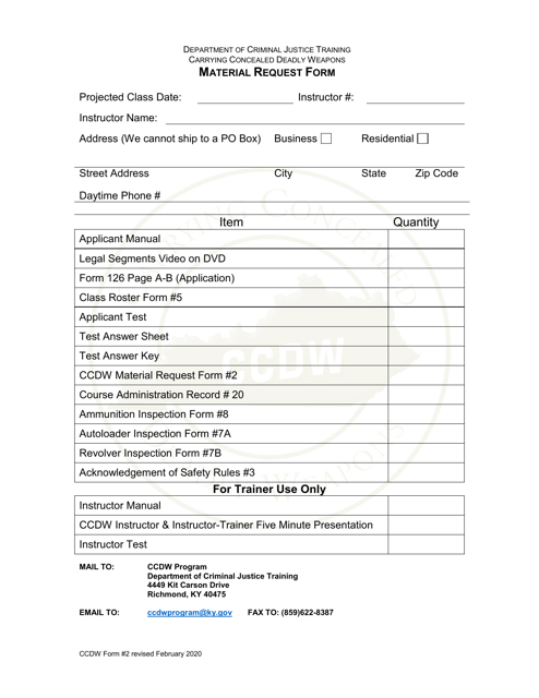 CCDW Form 2  Printable Pdf