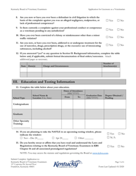 Application for Licensure as a Veterinarian - Kentucky, Page 3