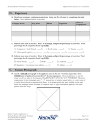 Application for Licensure as a Veterinarian - Kentucky, Page 4