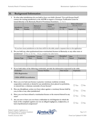 Reinstatement Application for Veterinarians - Kentucky, Page 2