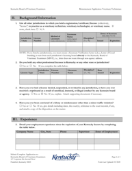 Reinstatement Application for Veterinary Technicians - Kentucky, Page 2