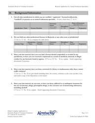 Renewal Application for Animal Euthanasia Specialists - Kentucky, Page 2
