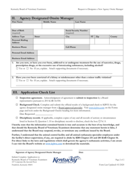 Request to Designate a New Agency Onsite Manager - Kentucky, Page 2