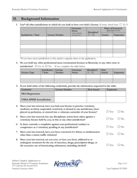 Renewal Application for Veterinarians - Kentucky, Page 2