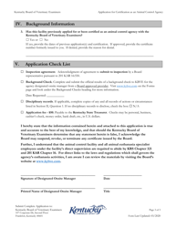 Application for Certification as an Animal Control Agency (Restricted Controlled Substance Registration Authorization) - Kentucky, Page 3