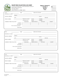 Form 7386 Waste Tire Collection Center Reporting Form and Logs - Louisiana, Page 2