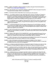 Application for Change of Control of a Louisiana Domiciled Insurer - Louisiana, Page 13