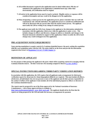 Application for Change of Control of a Louisiana Domiciled Insurer - Louisiana, Page 2