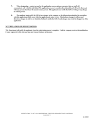 Application for Registration to Actas a Professional Employer Organization in the State of Louisiana - Louisiana, Page 2
